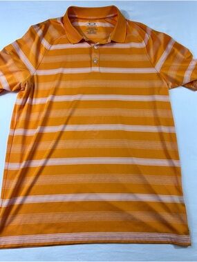 Oakley Hydrolix Polo Shirt Short Sleeve Orange Mens Size Medium Preppy Golf